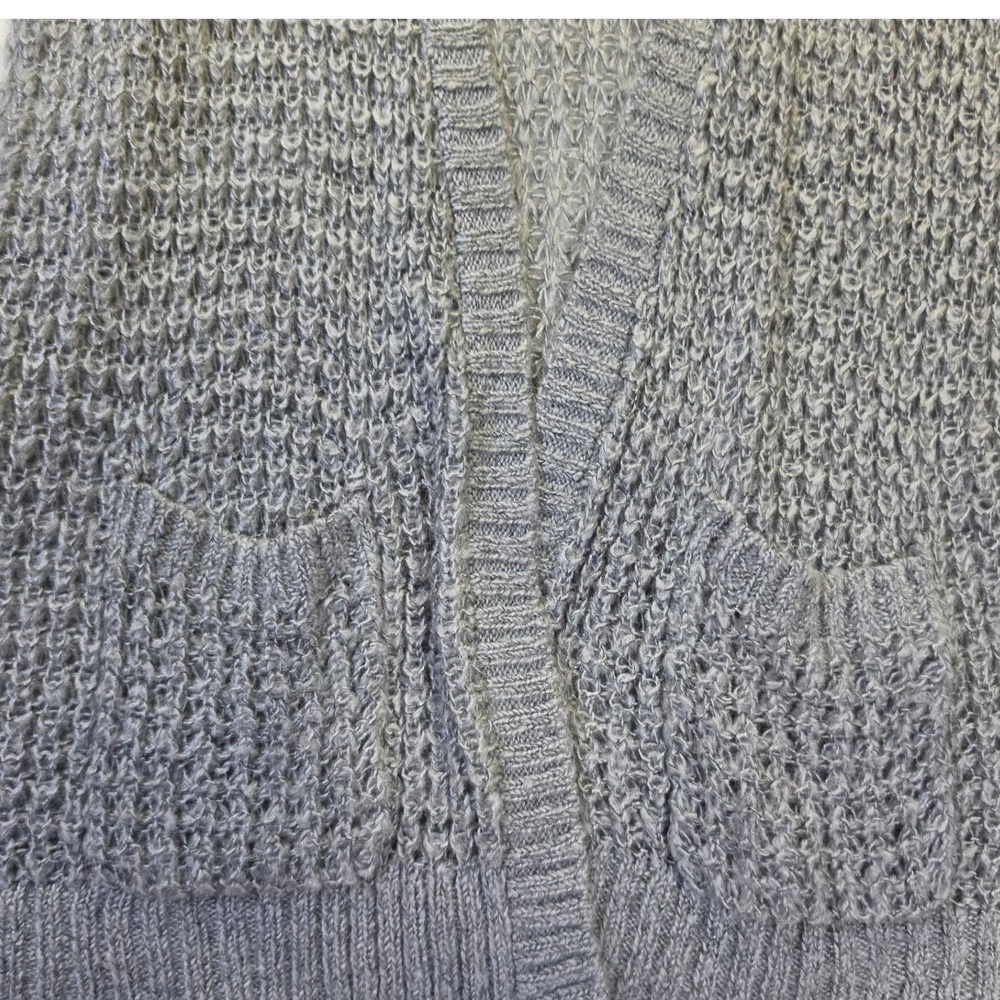 Mossimo Supply Co Gray Open Front Textured Knit Cardigan Sweater Womens Medium - Picture 7 of 12
